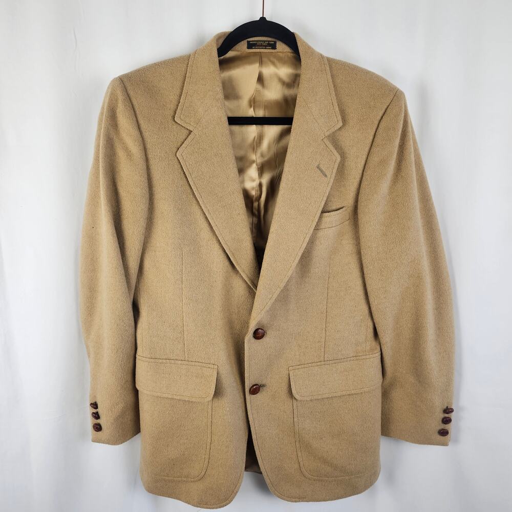 ALAN MICHAEL Mongolian Camel Hair Blazer USA Vintage 80s 40R Elevated Casual